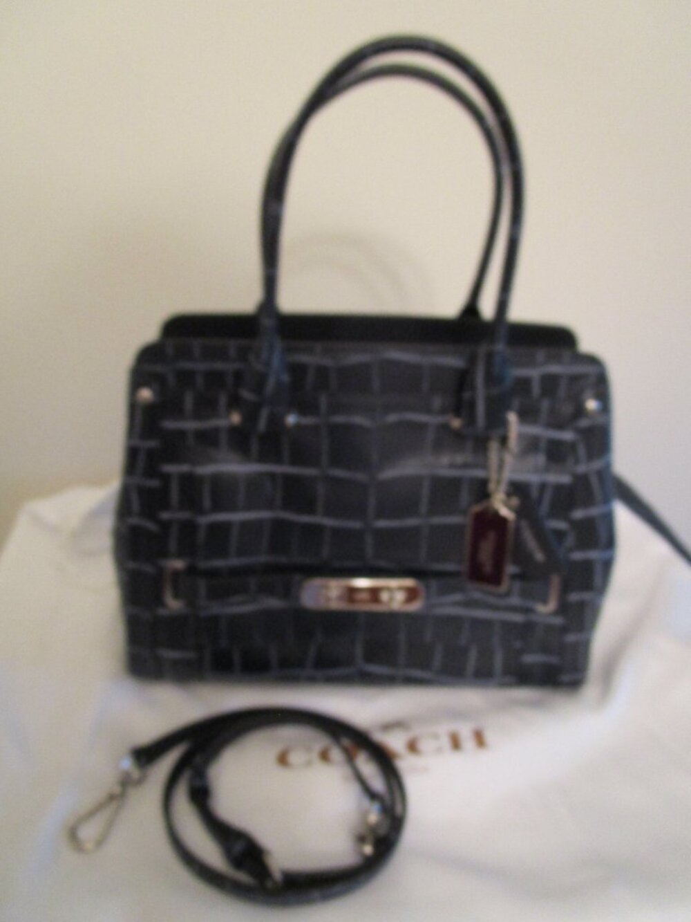 Coach Denim Croco Swagger - Picture 7 of 13